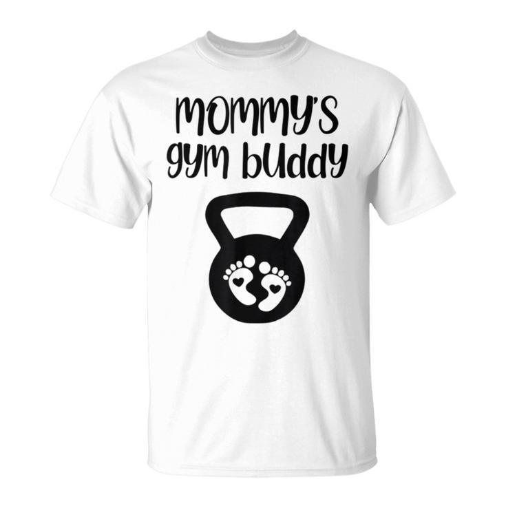 Mommy's Gym Buddy Pregnant Kettlebell Lifting Bodybuilding T-Shirt