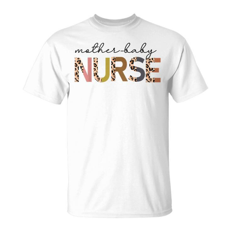 Mother Baby Rn Nurse Appreciation Postpartum Cna Leopard L&D T-Shirt