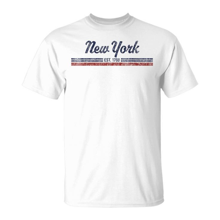New York Vintage American Flag Retro T-Shirt