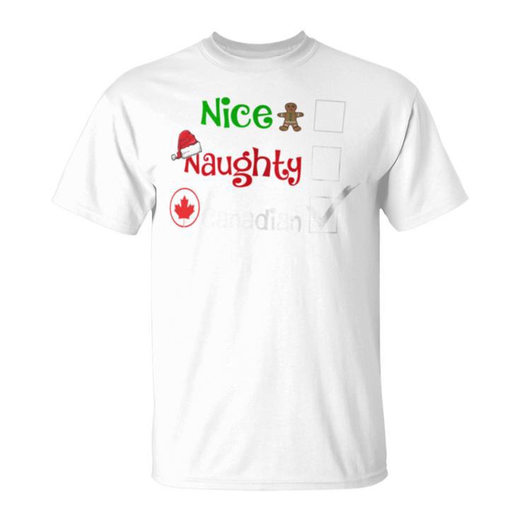 Nice Naughty Canadian Canada Santa Christmas Pyjama Pjs T-Shirt