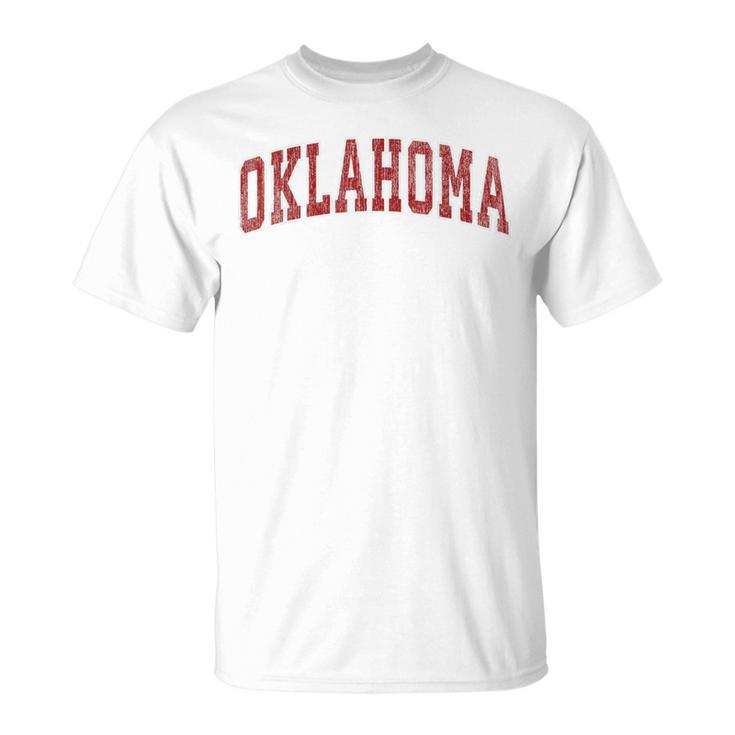Oklahoma Ok Vintage Athletic Sports Red Style T-Shirt