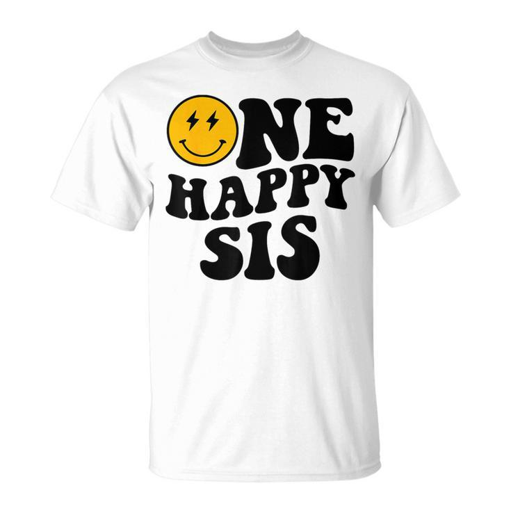 One Happy Sis Smile Face Birthday Theme Family Matching T-Shirt