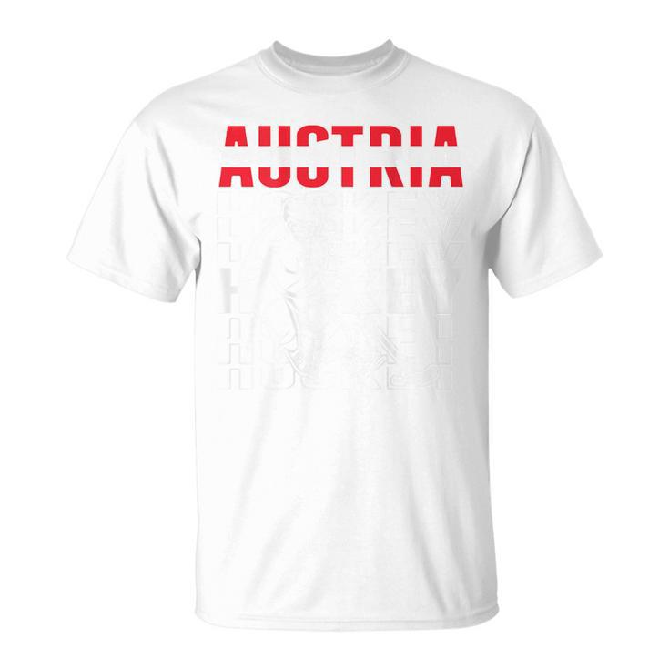 Österreich Eishockey Fans Trikot Unterstützung Österreichisches Hockeyteam T-Shirt