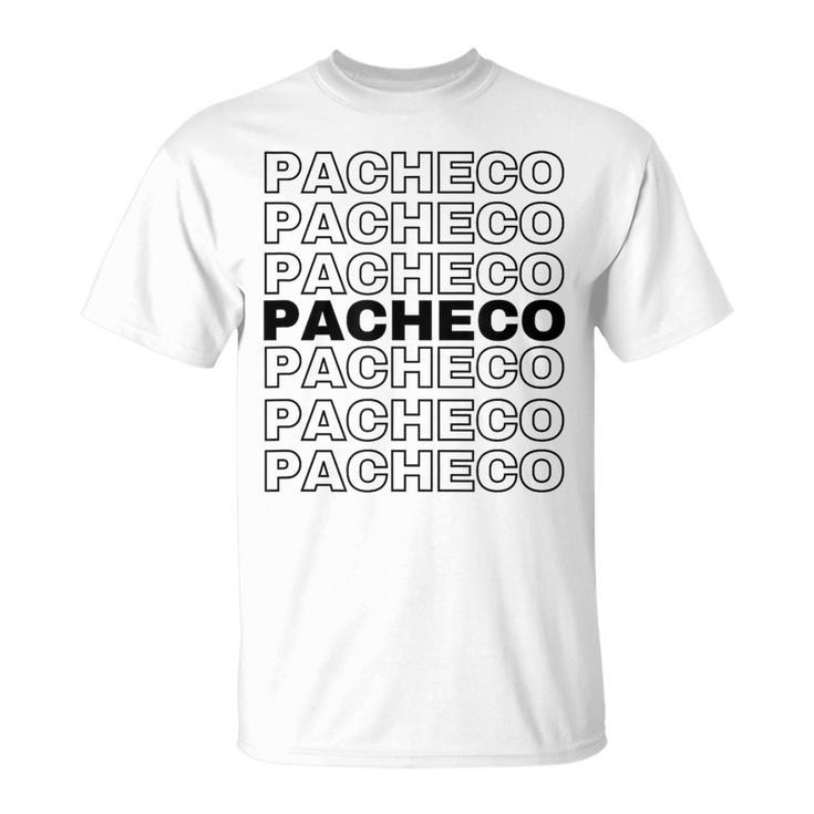 Pacheco Proud Family Retro Reunion Last Name Surname T-Shirt