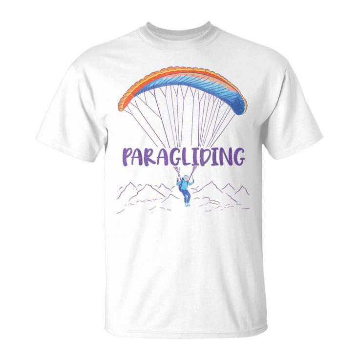 Paraglider Text Auf Parachute Mit Paraglider Flies In Gray T-Shirt