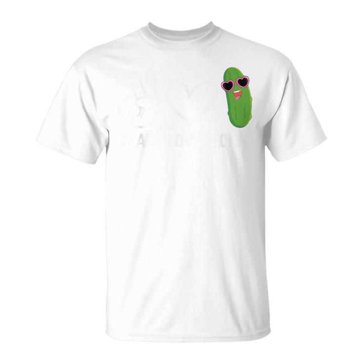 Peace Love Pickle Dancing Cucumber Pickle Squad T-Shirt