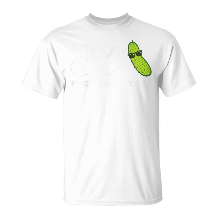 Peace Love Pickles Lover Retro Food Lover T-Shirt
