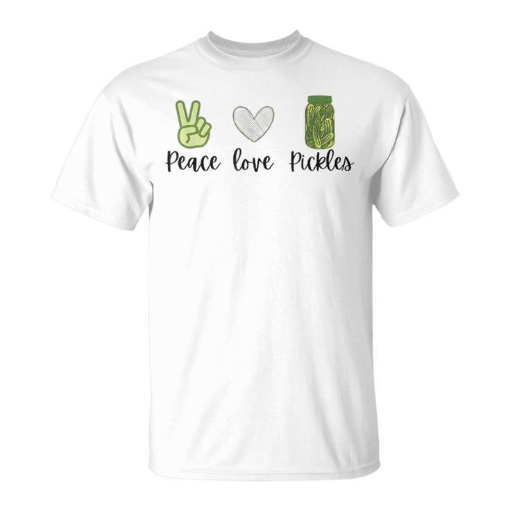Peace Love Pickles Retro Pickles Lover Food Lover T-Shirt