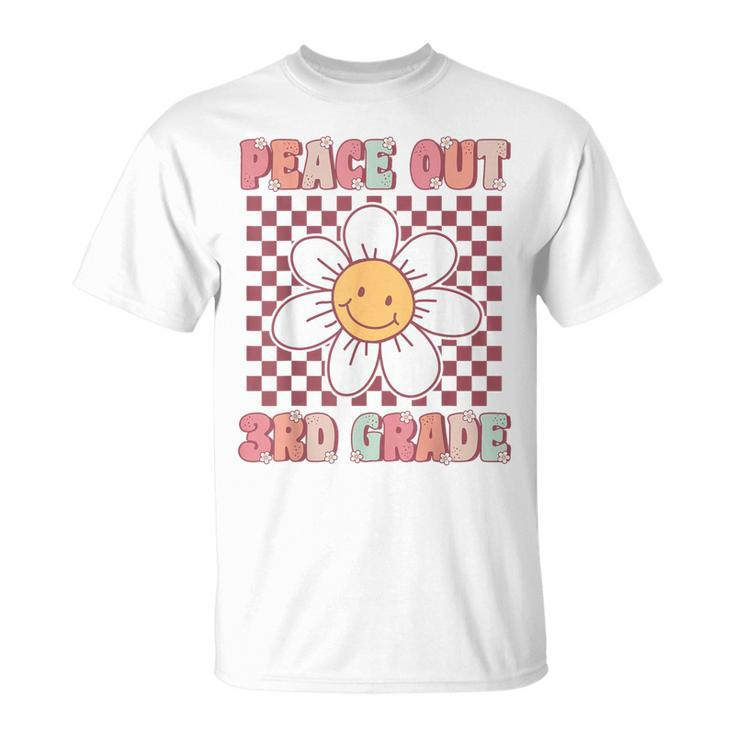 Peace Out Third Grade Cute Groovy Last Day Of 3Rd Grade T-Shirt