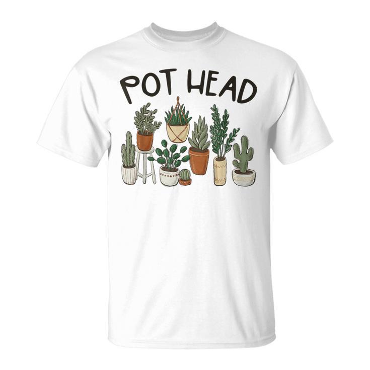 Plant Lover Gardener Pot Head Succulent T-Shirt