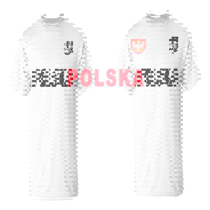 Polska De Texto Rojo Nacional Polaco Camiseta unisex