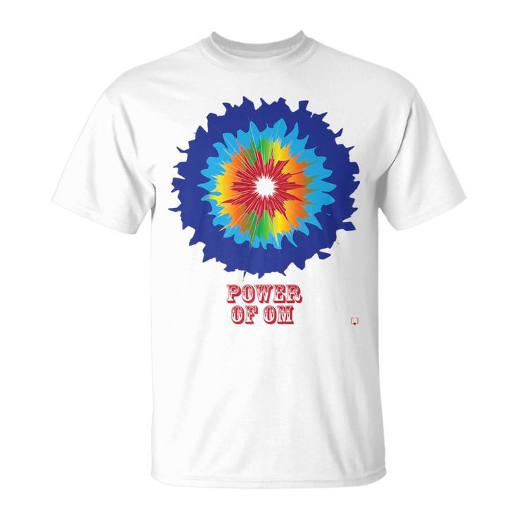 Power Of Om Colorful Tie Dye Yoga Gym Peace T-Shirt