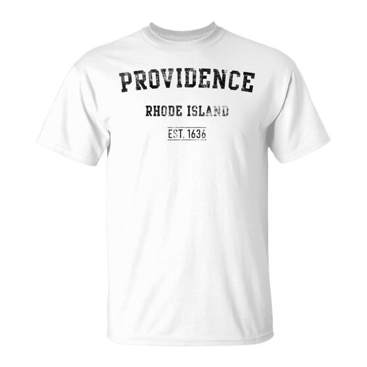 Providence Rhode Island Distressed Text Sport Style T-Shirt