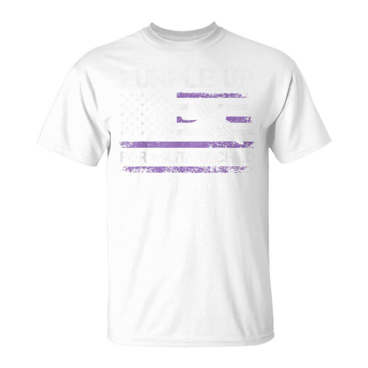 Purple Up For Military Child Month Air Force Us Flag T-Shirt