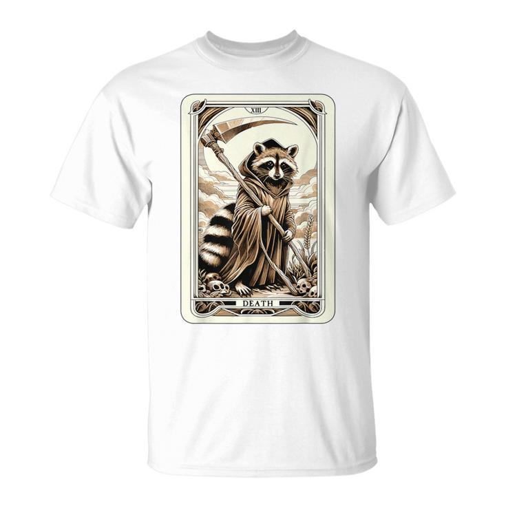 Raccoon Tarot Card Death Witchcraft Occult Raccoon T-Shirt
