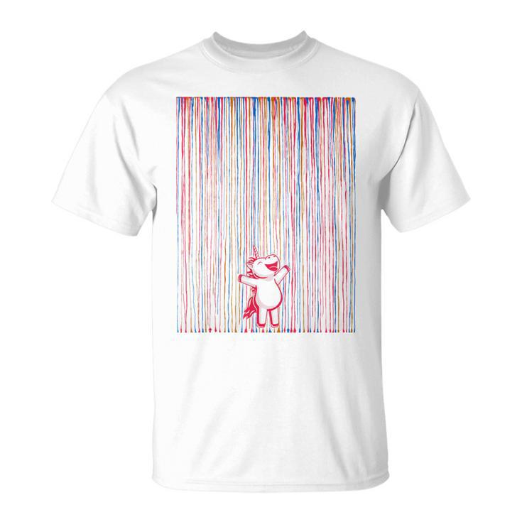 Rainbow Cute Unicorn Graffiti T-Shirt