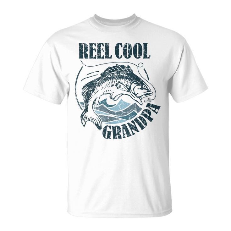 Reel Cool Grandpa Fishing Dad Father's Day Fisherman T-Shirt - Monsterry