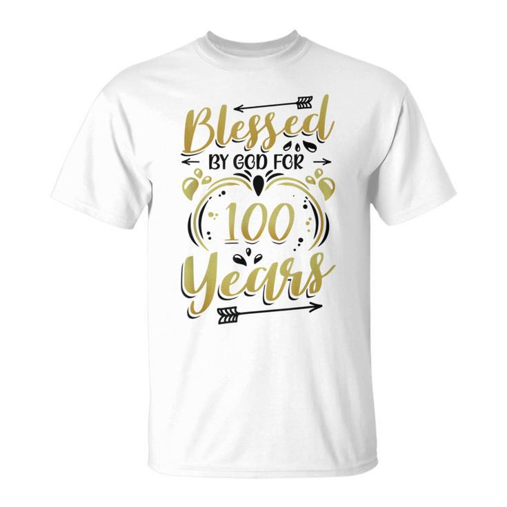 Religious Blessed By God For 100 Years Happy 100Th Birthday T-Shirt