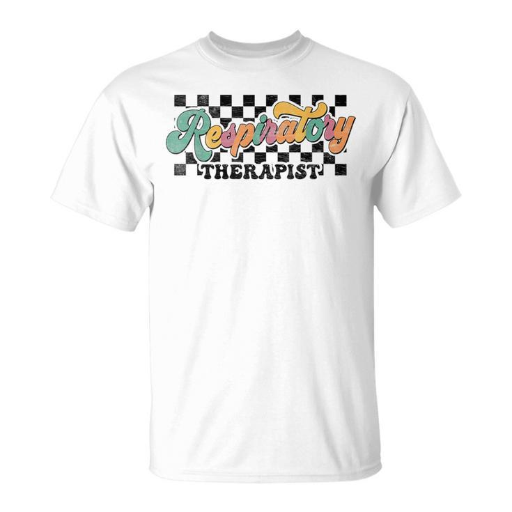 Respiratory Therapist Week Retro Checkered Vintage T-Shirt