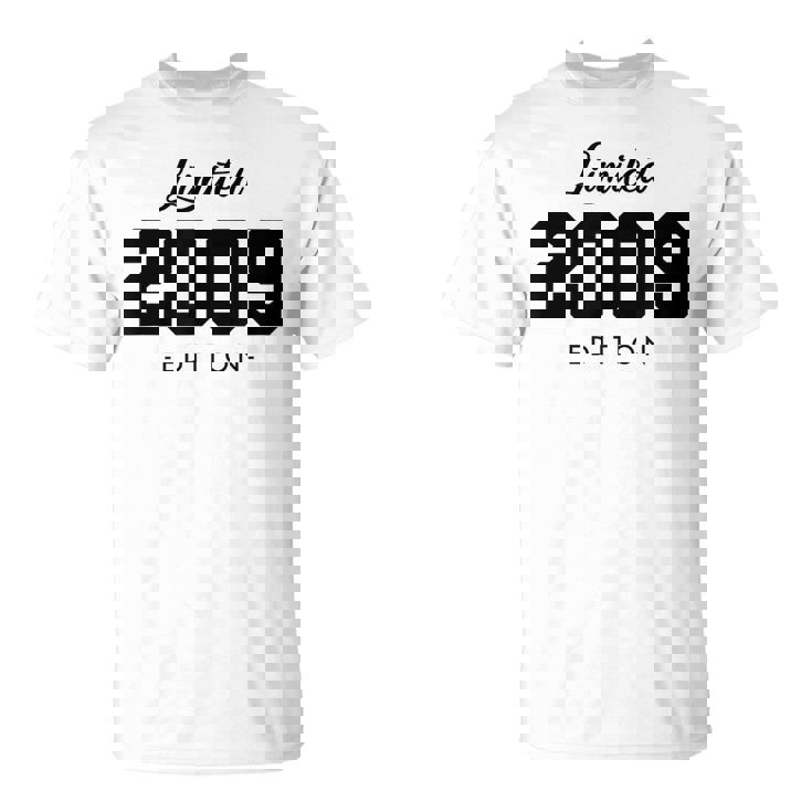 Retro 15 Años Nacido En 2009 Edición Limitada 15 Cumpleaños Camiseta unisex