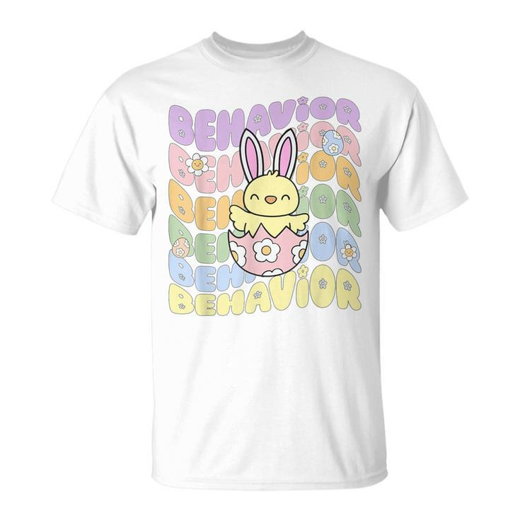 Retro Bcba Easter Chick Behavior Analyst Aba Rbt Behaviorist T-Shirt