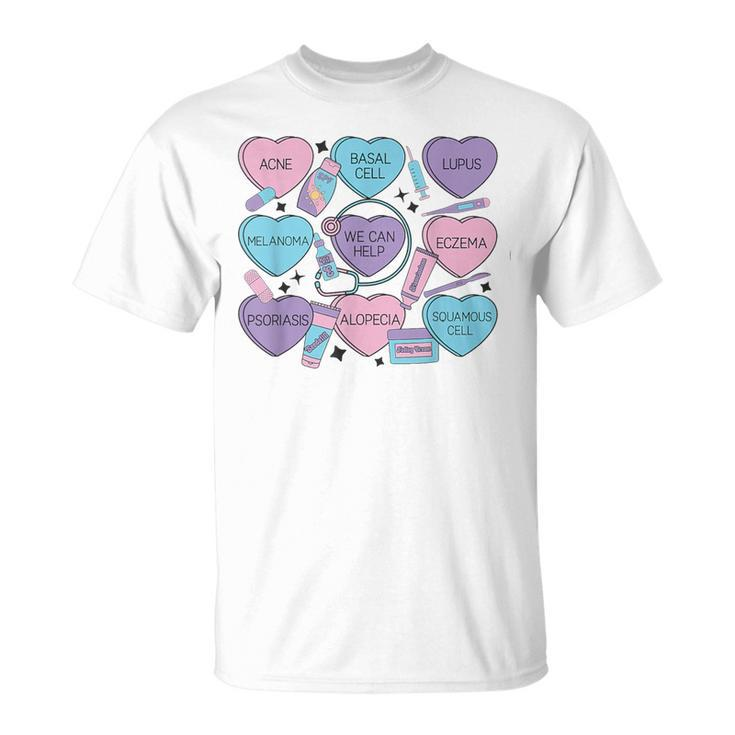 Retro Dermatology Valentine's Day Heart Candy Dermatologist T-Shirt