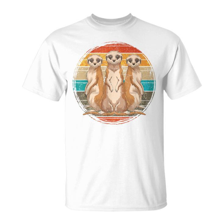 Retro Erdmännchen T-Shirt Vintage Sonnenuntergang Unisex