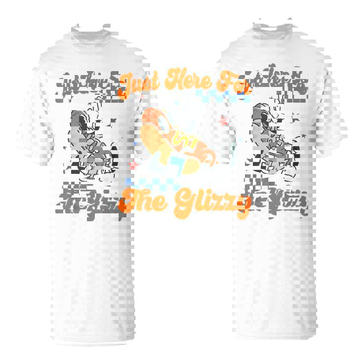 Retro Hot Dog I'm Just Here For The Glizzy Happy 4Th Of July T-Shirt