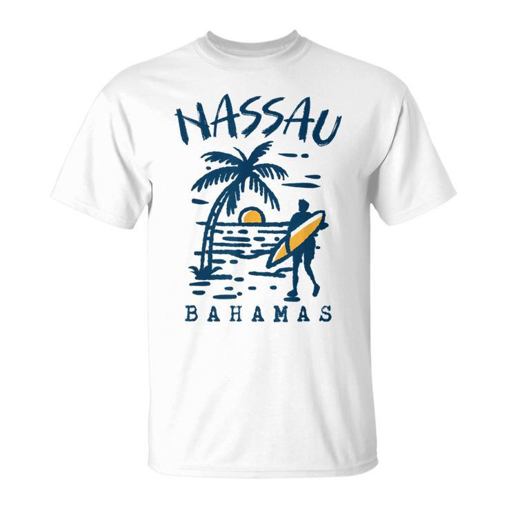 Retro Nassau Bahamas Trip Bahamas Vacation Beach Sunset T-Shirt