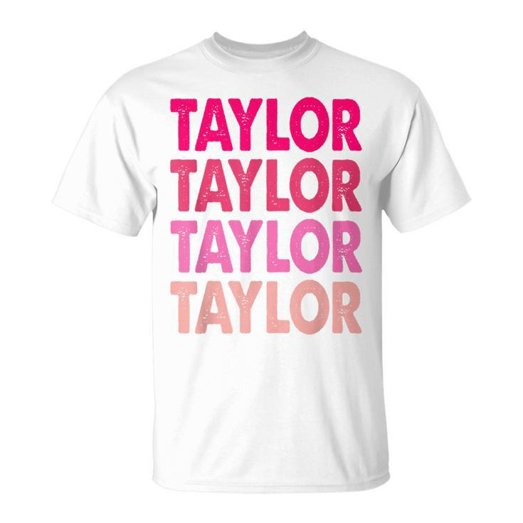 Retro Taylor Personalized Name I Love Taylor T-Shirt