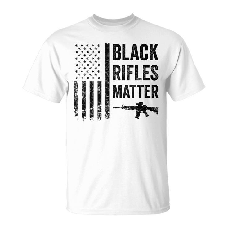 Rifles Matter Pro Gun Rights Camo Usa Flag T-Shirt