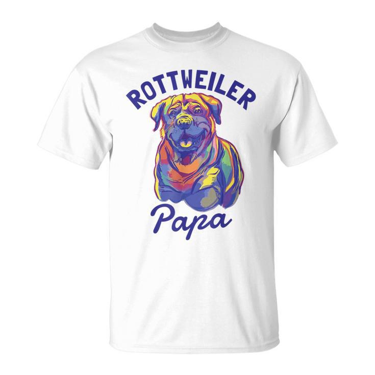 Rottweiler Papa Rottie Dad Dog Lovers T-Shirt