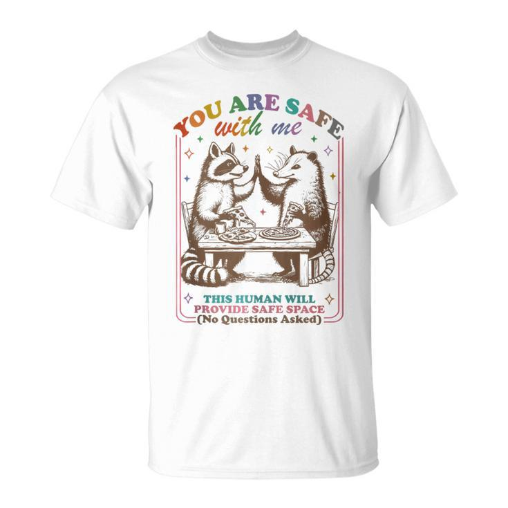You Are Safe With Me Lgbtq Straight Ally This Human Will T-Shirt