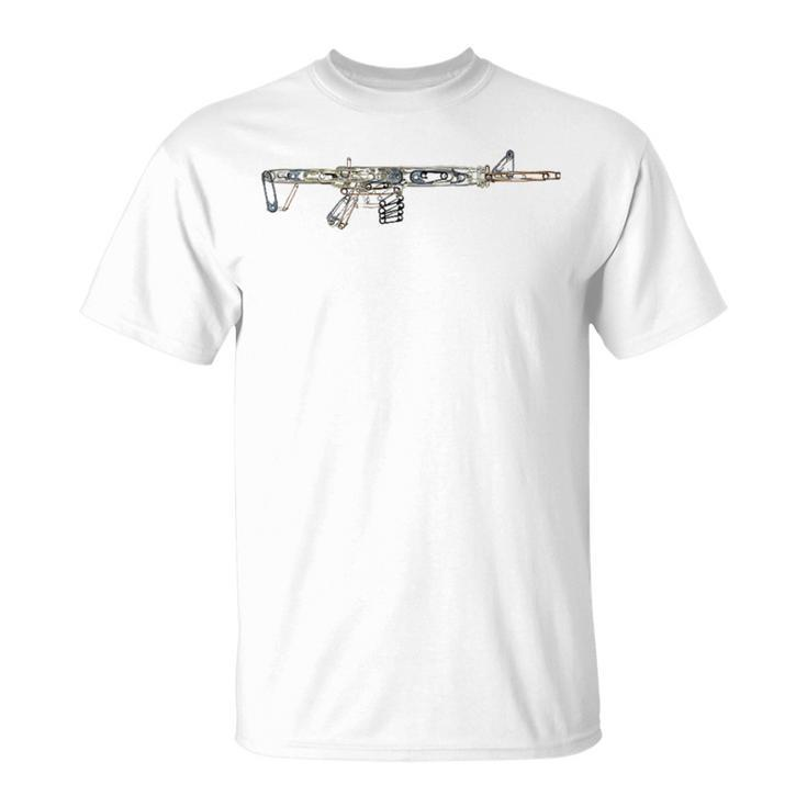 Safe Place Safety Pin Anti Space T Machine Gun T-Shirt