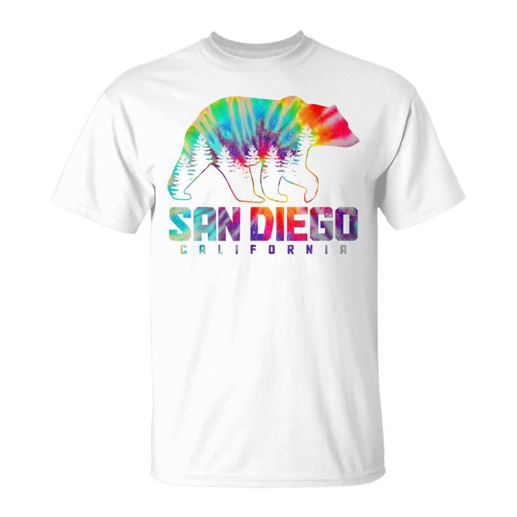 San Diego California Tie Dye Bear Pride Outdoor Vintage T-Shirt