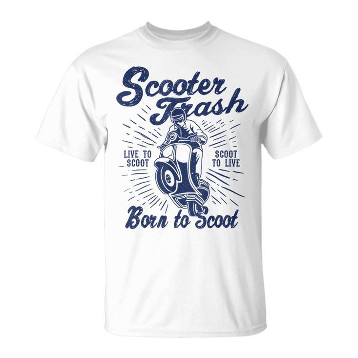 Scooter Trash Retro Distressed Style Scooter Humor T-Shirt