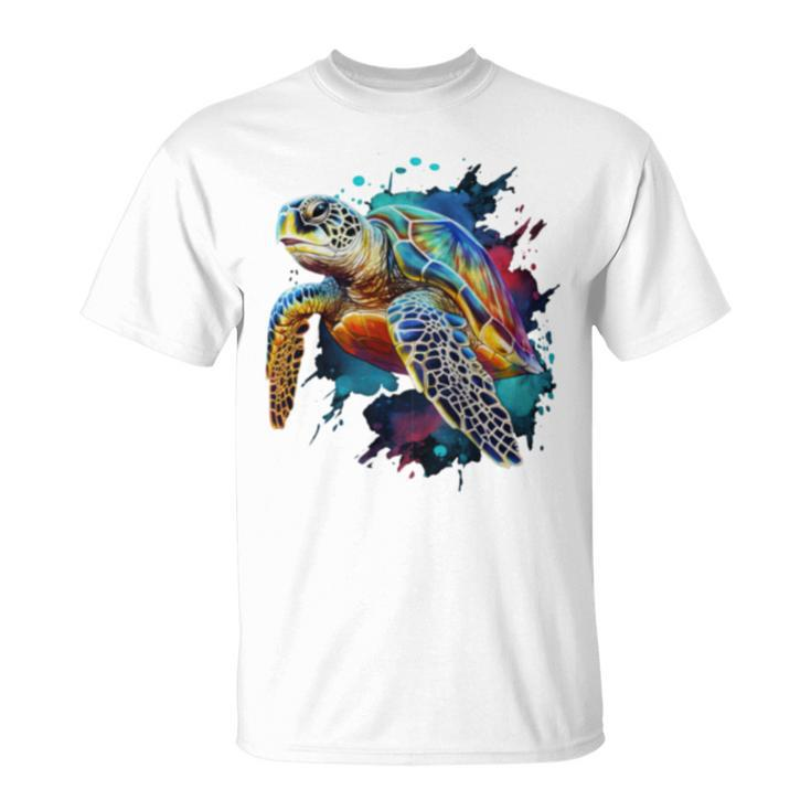 Sea Turtle Watercolor Graphic T-Shirt