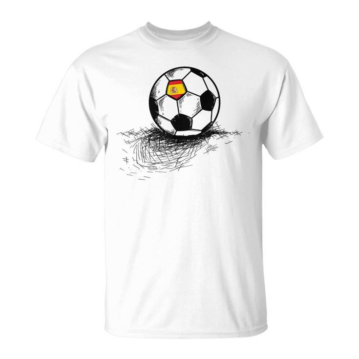 Spain Soccer Ball Flag Jersey Spanish Football T-Shirt