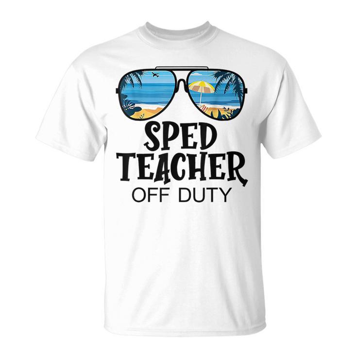 Special Education Teacher Off Duty Sunglasses Beach Summer T-Shirt