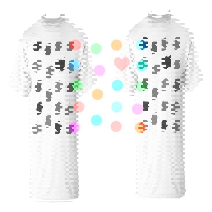 Spotty Dots Spots & Heart Yellow Men Women Children Spot T-Shirt