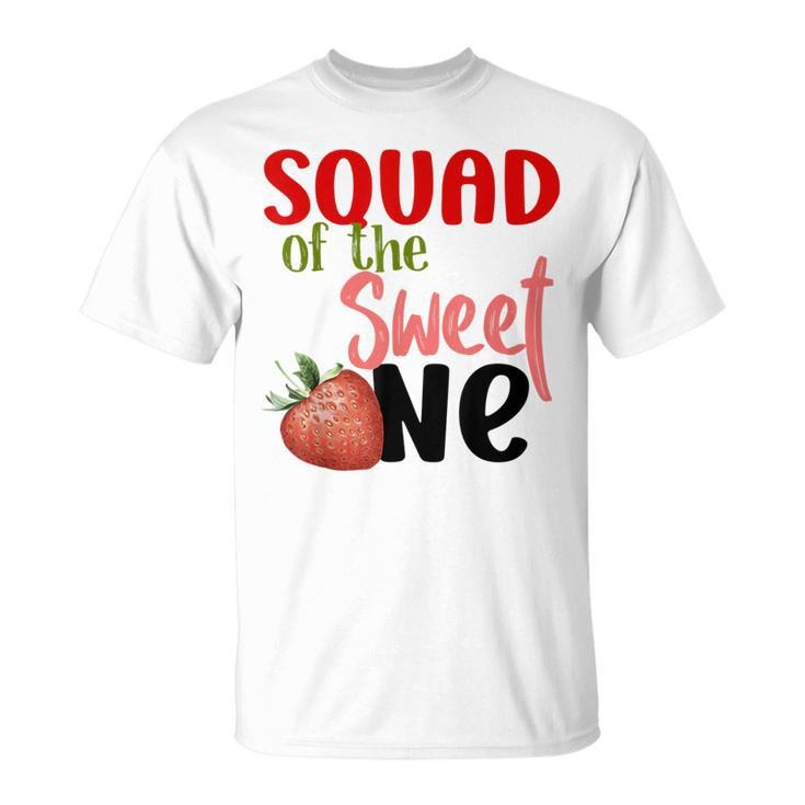 Squad The Sweet One Strawberry Birthday Family Party T-Shirt