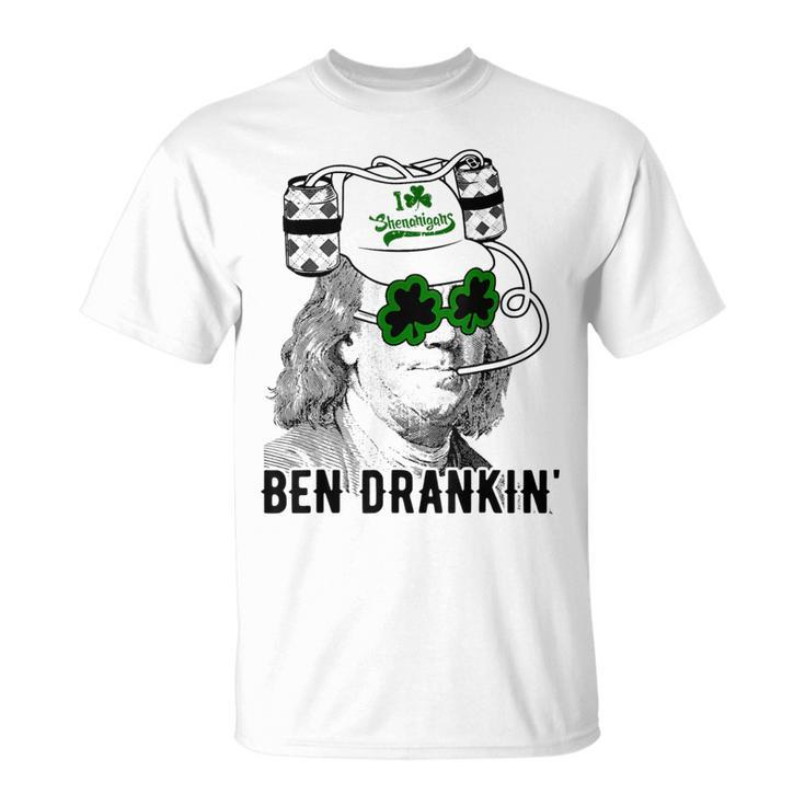 St Patrick Day Ben Drankin' I Love Shenanigans T-Shirt