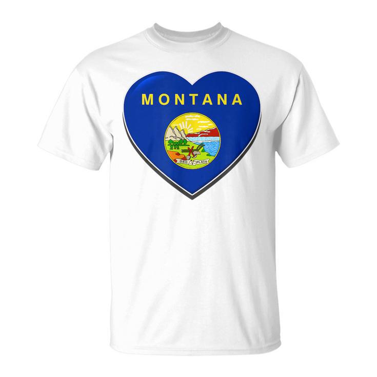 State Of Montana Heart T Home Pride Love Hometown T-Shirt