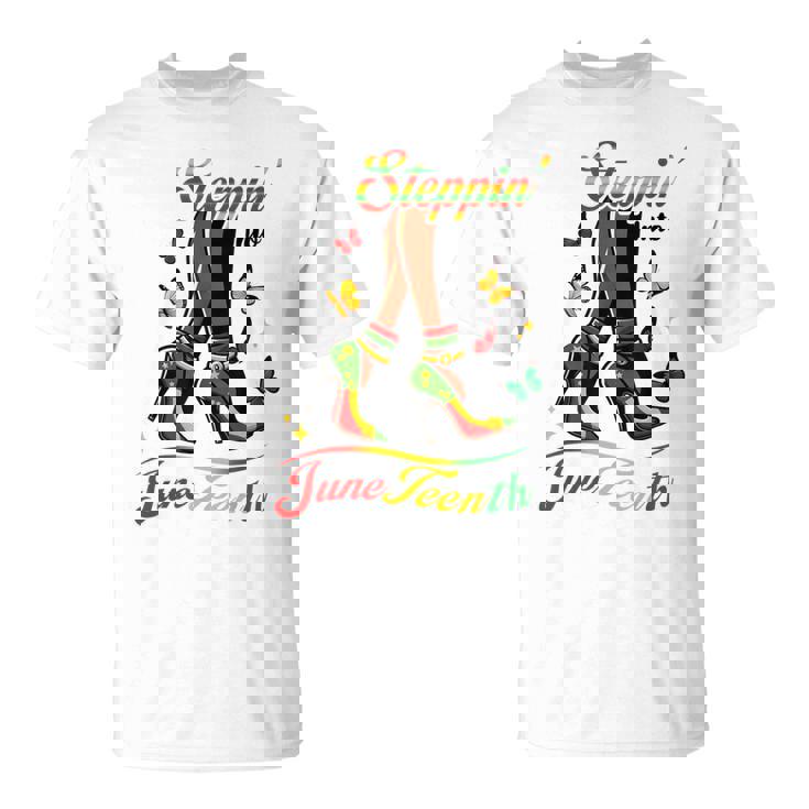 Stepping Into Junenth Like My Ancestors High Heel Women T-Shirt