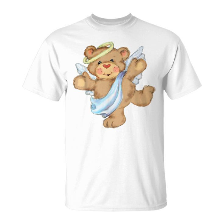 Stuffed Animal Angel Teddy Bear Cute White T-Shirt