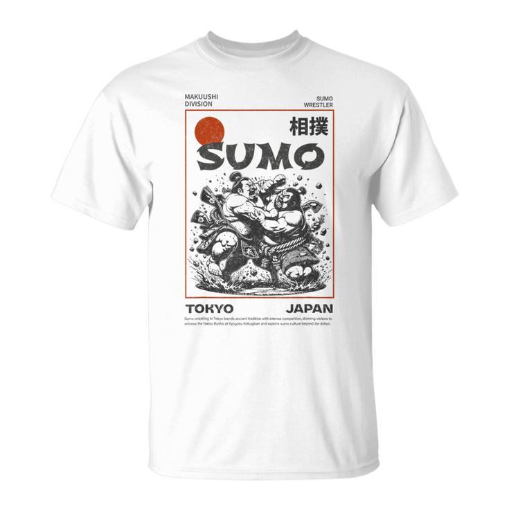 Sumo Wrestling Tokyo Japan Vintage Japanese Men's T-shirt Back Print |  Seseable UK