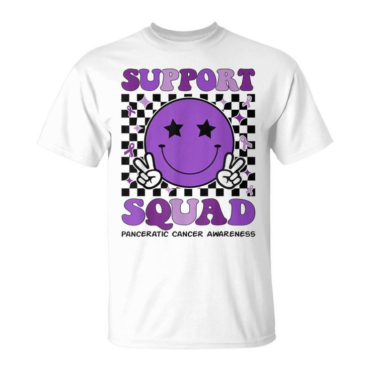 Support Squad Purple Ribbon Pancreatic Cancer Awareness T-Shirt