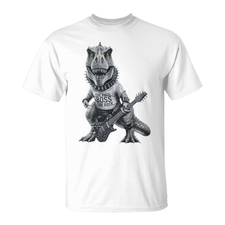 T-Rex Final BossThe Rock Vintage Music Dinosaur T-Shirt