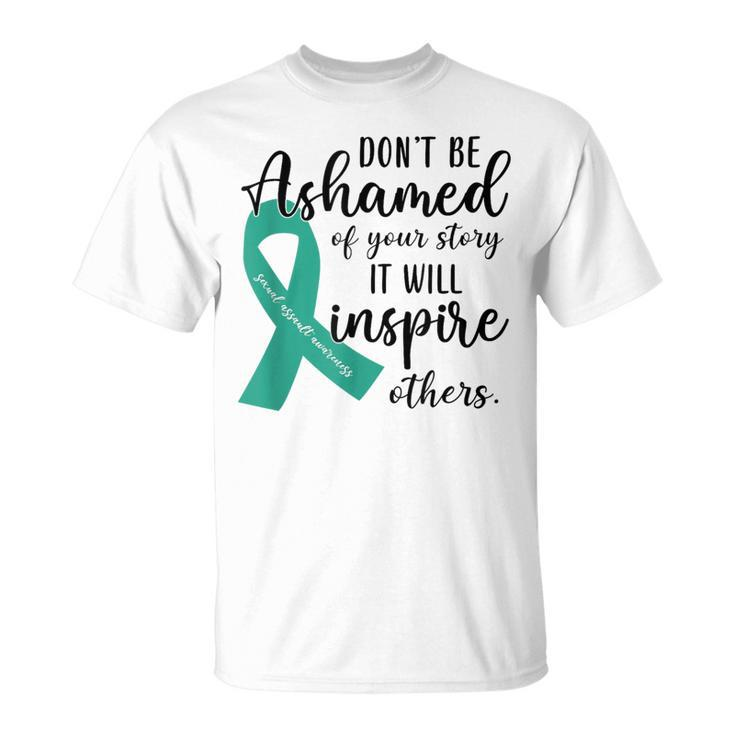 Teal Ribbon Support Squad Sexual Assault Awareness Month T-Shirt