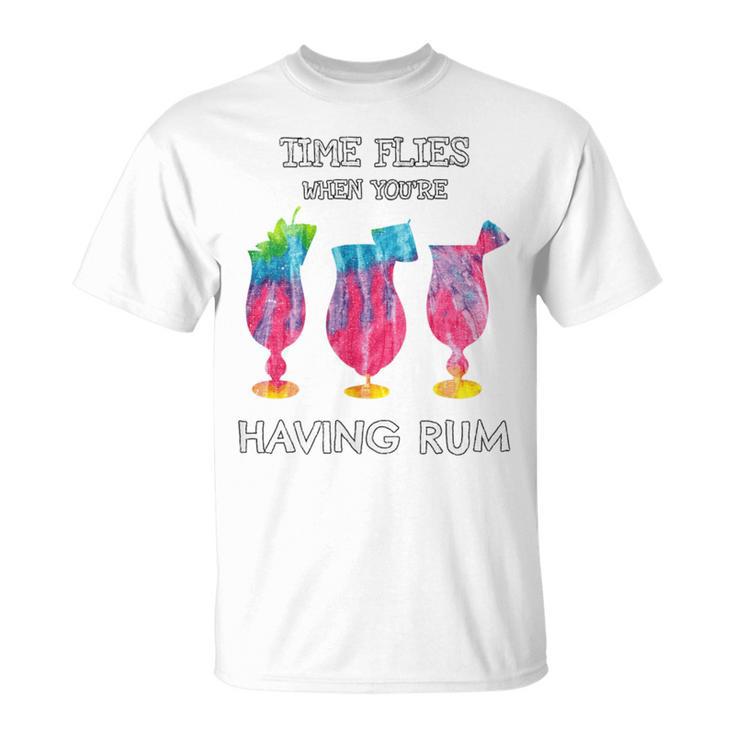 Time Flies When You're Having Rum Beach Vacation Drink T-Shirt